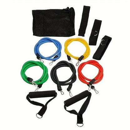 Clearance_11pcs/Set Pull Rope, Resistance Bands, Portable Fitness Equipment, Ankle Strap, Chest Expander, Elastic Exercise Band_