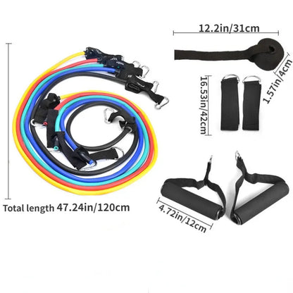 Clearance_11pcs/Set Pull Rope, Resistance Bands, Portable Fitness Equipment, Ankle Strap, Chest Expander, Elastic Exercise Band_