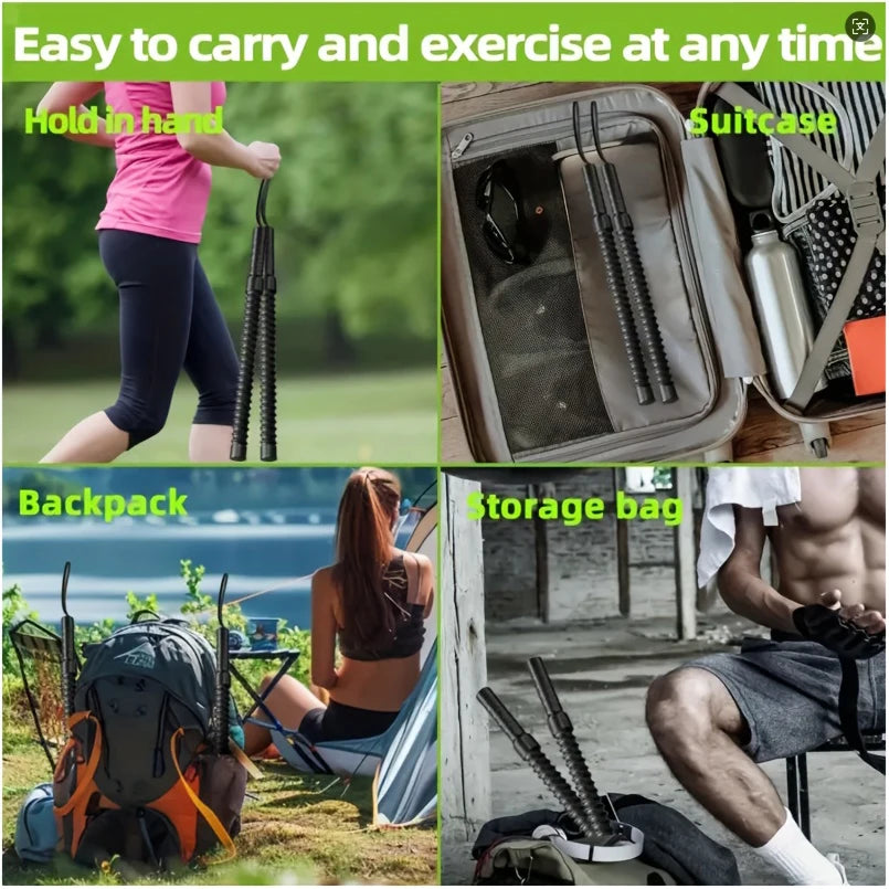 Strength Training Bar Ergonomic Fitness Grip Bar Biceps Triceps Strengthener Spring Arm Strength Expander Arm Muscle Trainer