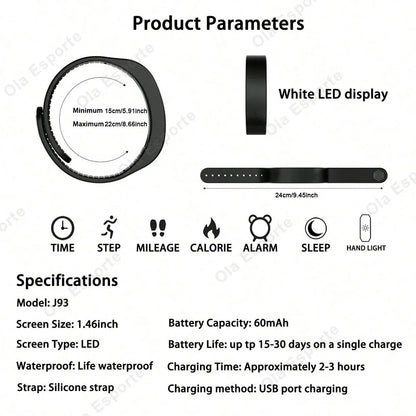 Smart Bracelet Fitness Tracker Step Counter & Sleep Monitor Activity Tracker Pedometer Calorie Counter Alarms Men Women 55020FUD