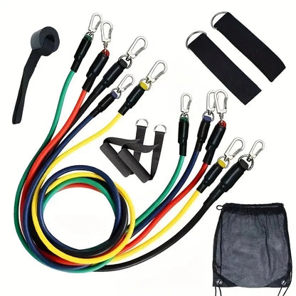 Clearance_11pcs/Set Pull Rope, Resistance Bands, Portable Fitness Equipment, Ankle Strap, Chest Expander, Elastic Exercise Band_