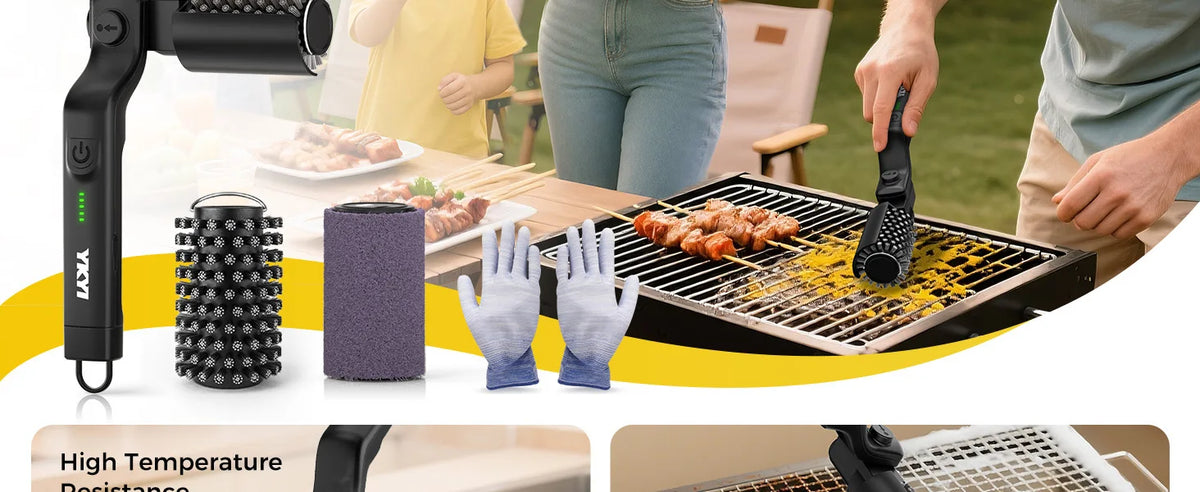 Electric BBQ Grill Brush with 3-Speed Settings