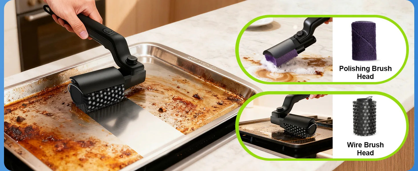 Electric BBQ Grill Brush with 3-Speed Settings