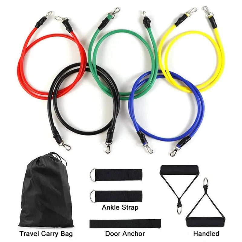 Clearance_11pcs/Set Pull Rope, Resistance Bands, Portable Fitness Equipment, Ankle Strap, Chest Expander, Elastic Exercise Band_