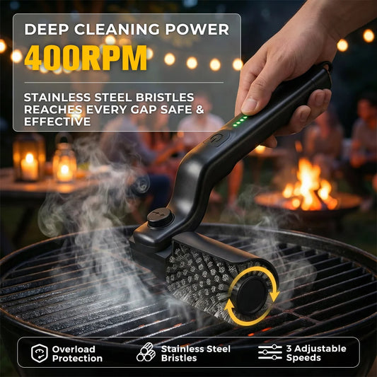 Electric BBQ Grill Brush with 3-Speed Settings