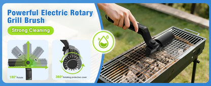 Electric BBQ Grill Brush with 3-Speed Settings