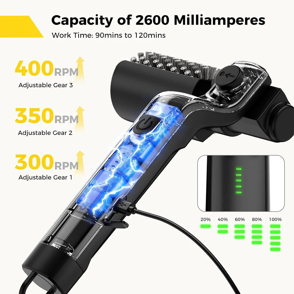 Electric BBQ Grill Brush with 3-Speed Settings