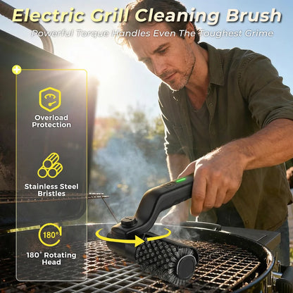 Electric BBQ Grill Brush with 3-Speed Settings