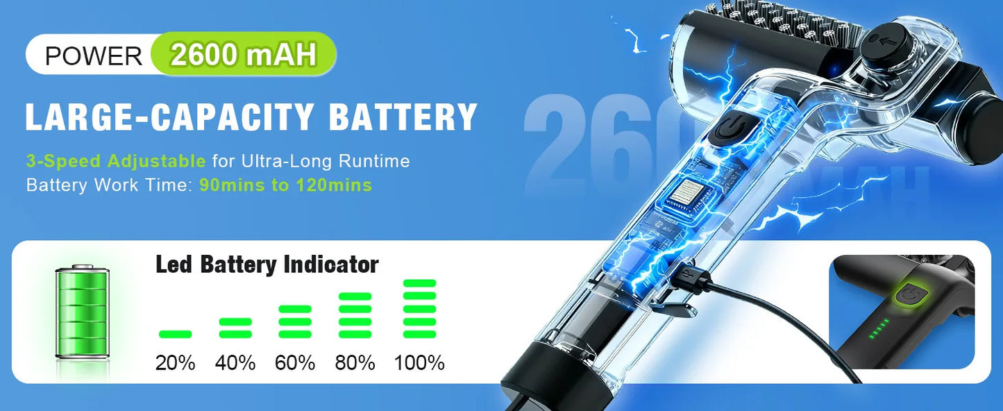 Electric BBQ Grill Brush with 3-Speed Settings